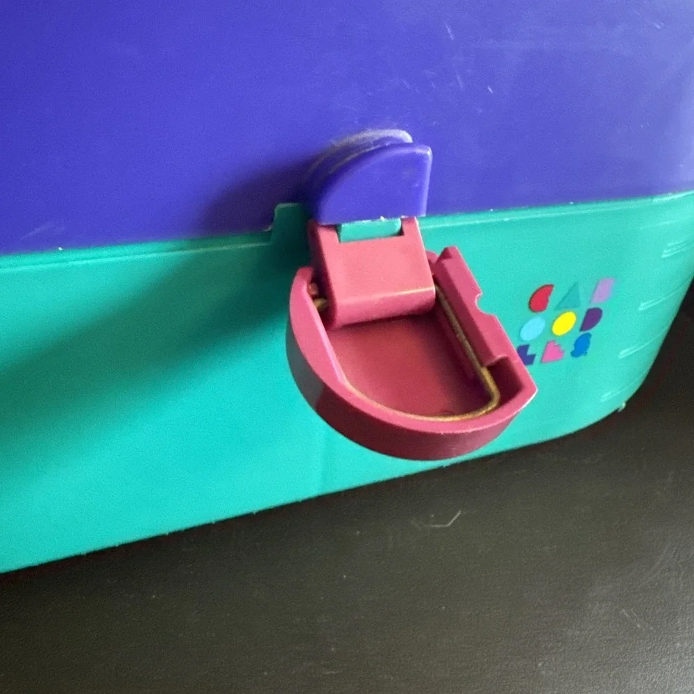 Vtg Caboodles 3 Tier Makeup Case Purple Pink Teal USA 80s 90s Organizer 2640
